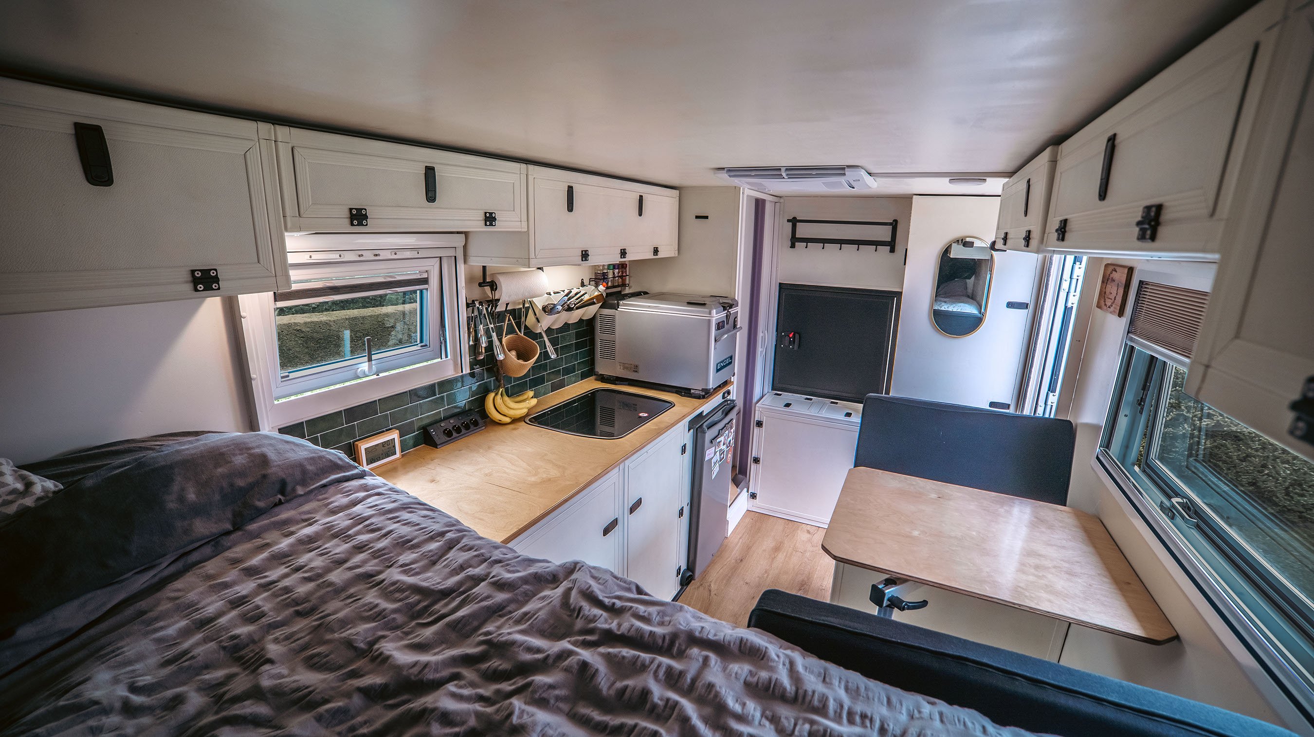 Inside the Steyr living quarters